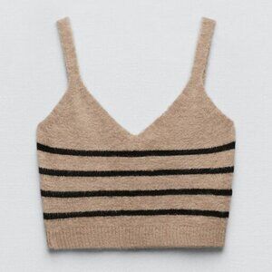 Zara  Striped Knit Crop Top